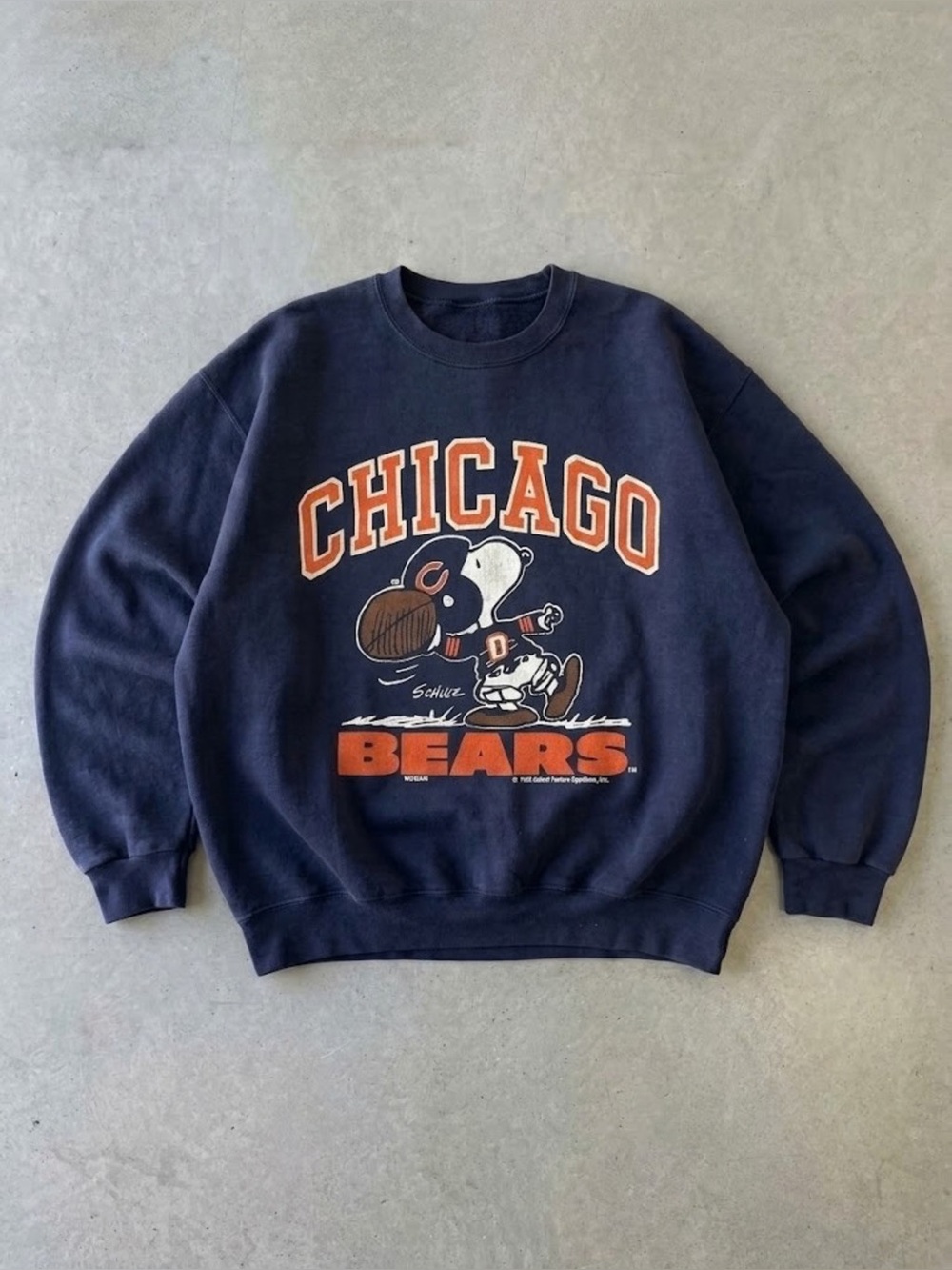 Vintage Chicago Bears Navy Graphic Crewneck Sweatshirt